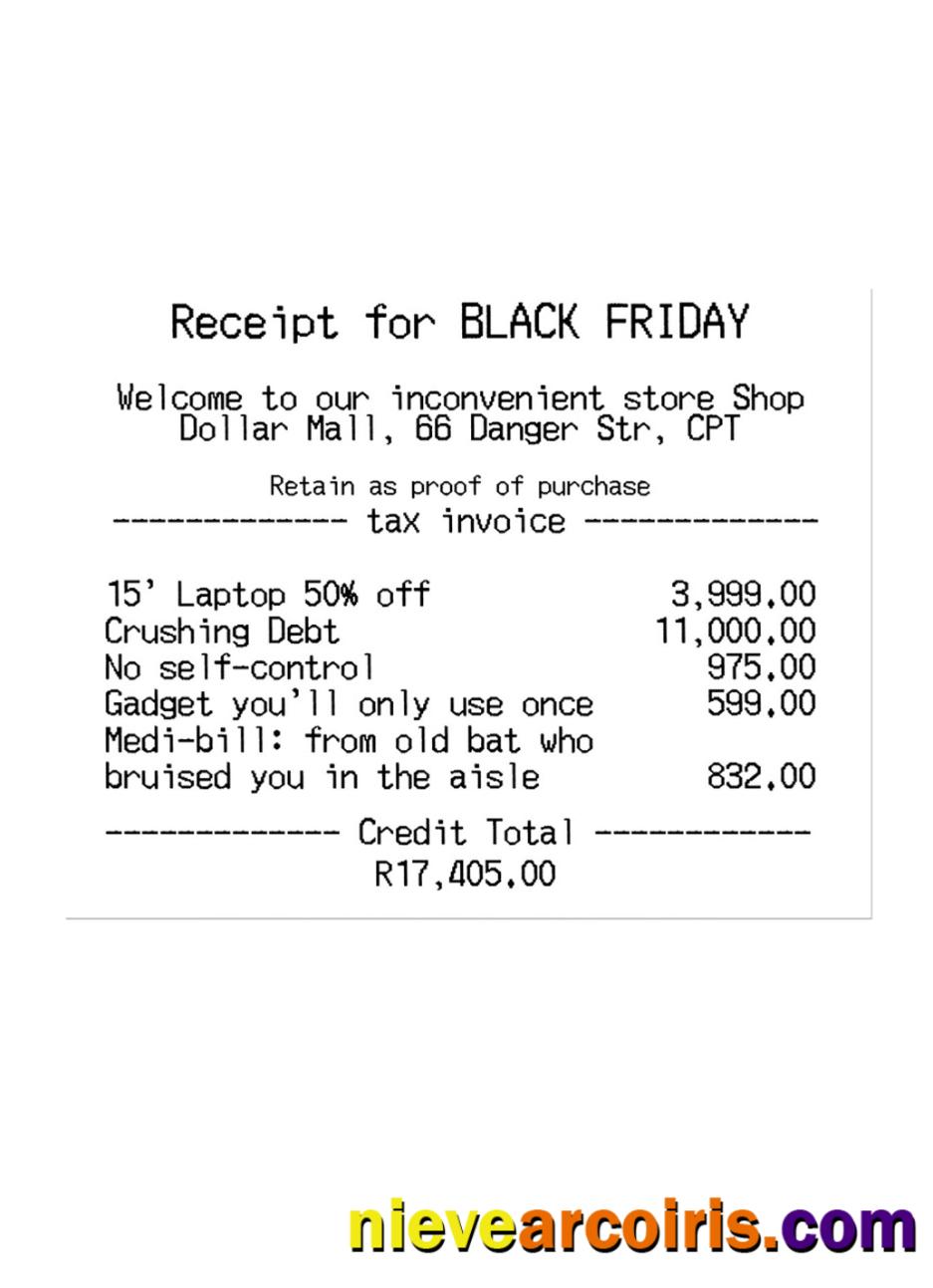 RECEIPT FOR BLACK FRIDAY payment check